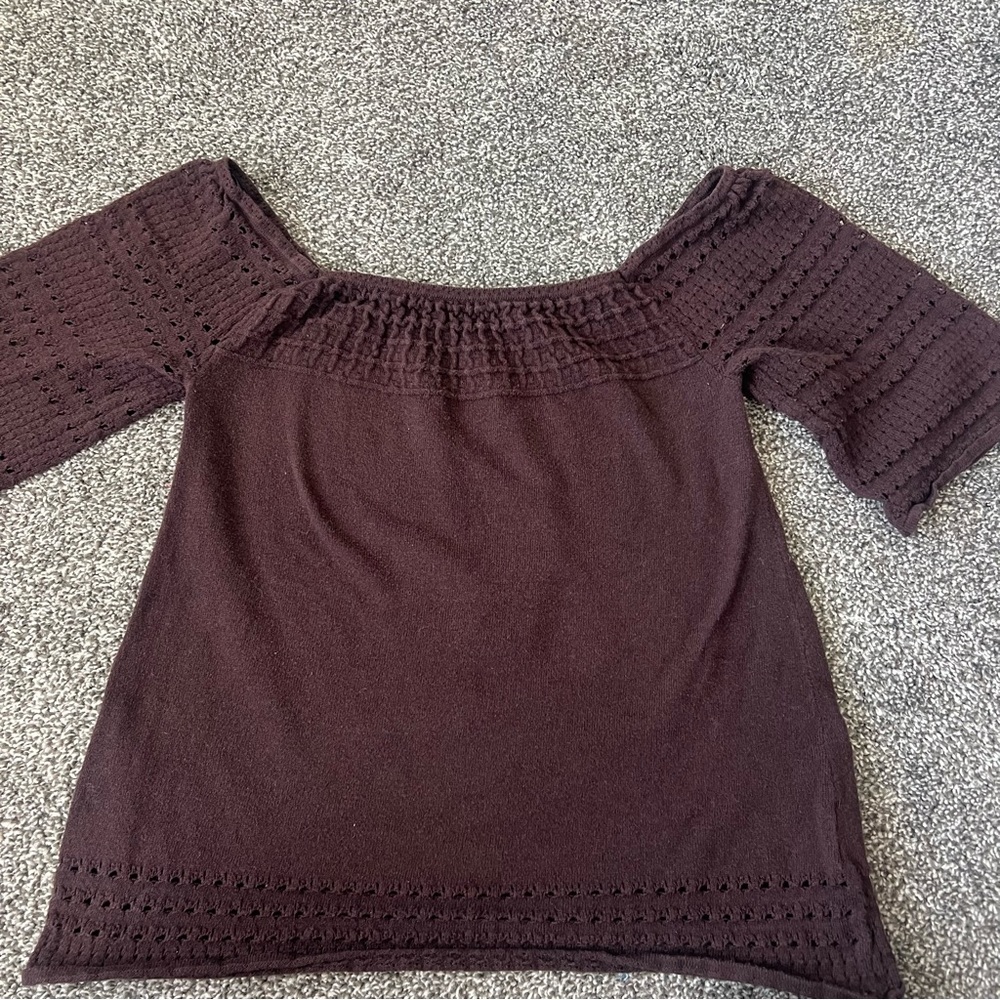 Vintage Old Navy Brown Crochet Top